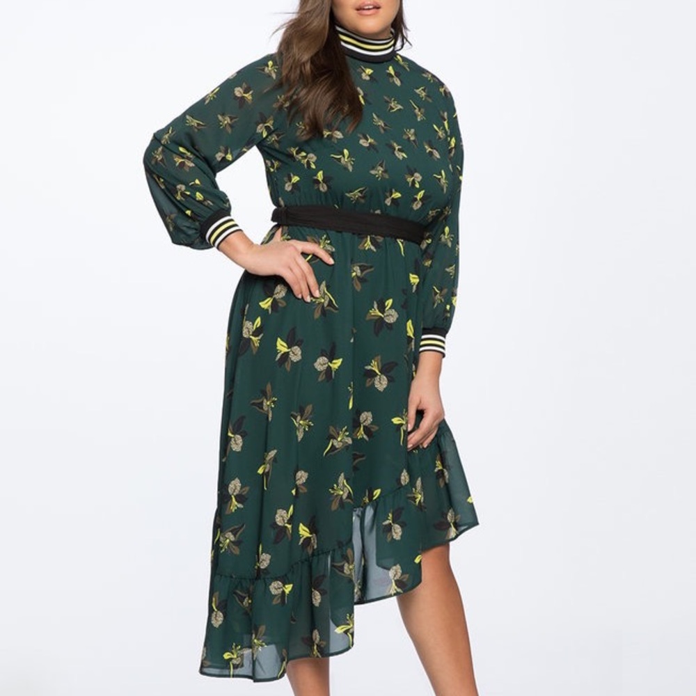 SOLD Floral High Low Plus Size Dress 20